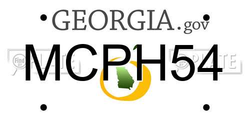 MCPH54 Georgia License Plate