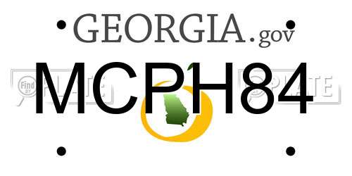 MCPH84 Georgia License Plate