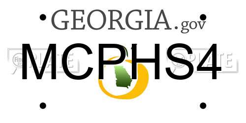 MCPHS4 Georgia License Plate