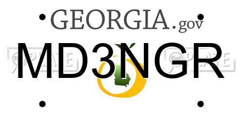 MD3NGR Georgia License Plate