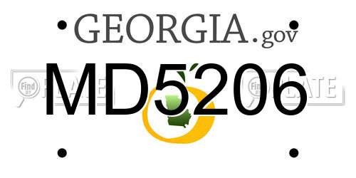 MD5206 Georgia License Plate
