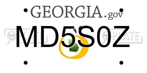 MD5S0Z Georgia License Plate