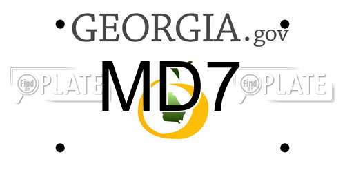 MD7 Georgia License Plate
