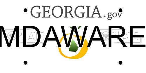 MDAWARE Georgia License Plate