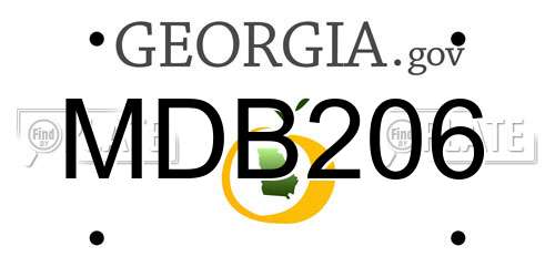 MDB206 Georgia License Plate