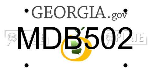 MDB502 Georgia License Plate