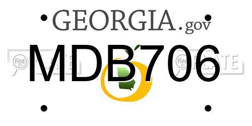 MDB706 Georgia License Plate
