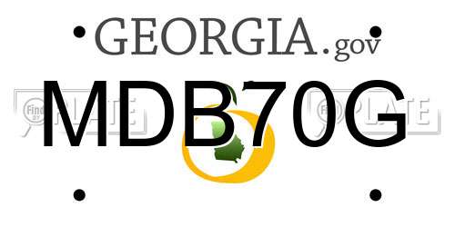 MDB70G Georgia License Plate