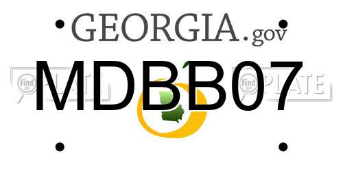 MDBB07 Georgia License Plate
