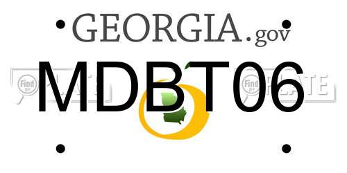MDBT06 Georgia License Plate