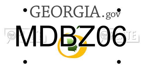 MDBZ06 Georgia License Plate