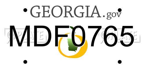 MDF0765 Georgia License Plate