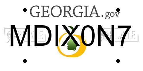 MDIX0N7 Georgia License Plate