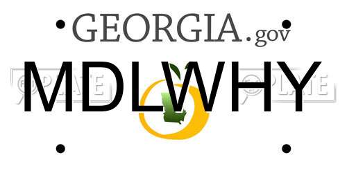 MDLWHY Georgia License Plate