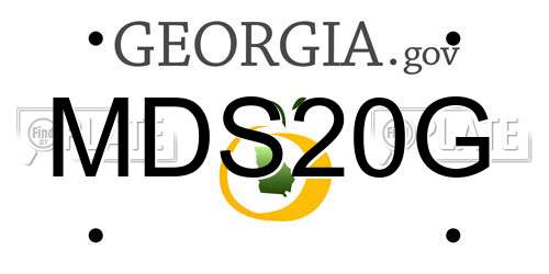 MDS20G Georgia License Plate