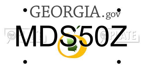 MDS50Z Georgia License Plate