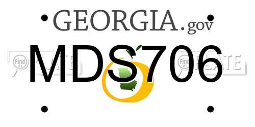 MDS706 Georgia License Plate