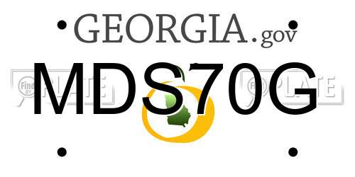 MDS70G Georgia License Plate