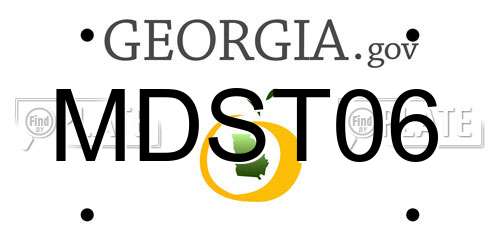 MDST06 Georgia License Plate