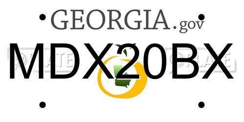 MDX20BX Georgia License Plate