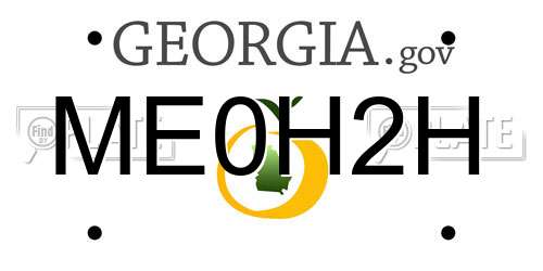 ME0H2H Georgia License Plate