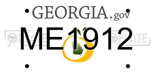 ME1912 Georgia License Plate