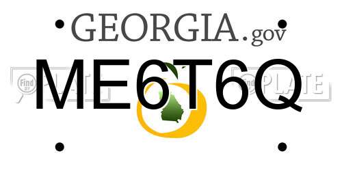 ME6T6Q Georgia License Plate
