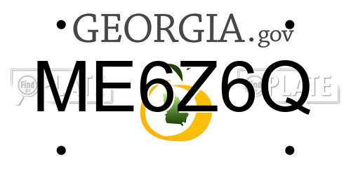 ME6Z6Q Georgia License Plate