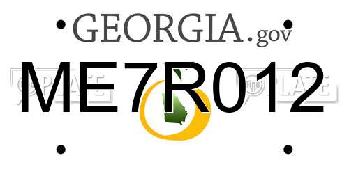 ME7R012 Georgia License Plate