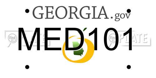 MED101 Georgia License Plate