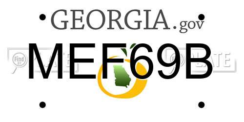 MEF69B Georgia License Plate