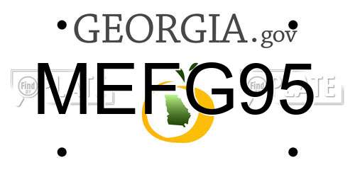 MEFG95 Georgia License Plate