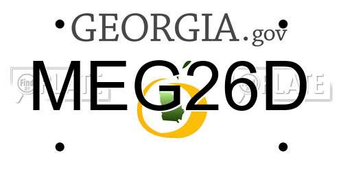 MEG26D Georgia License Plate