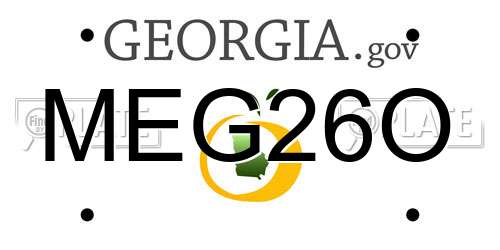 MEG26O Georgia License Plate