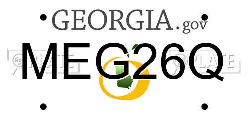 MEG26Q Georgia License Plate