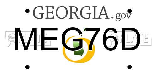 MEG76D Georgia License Plate