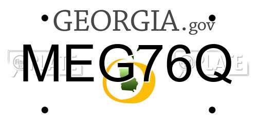 MEG76Q Georgia License Plate