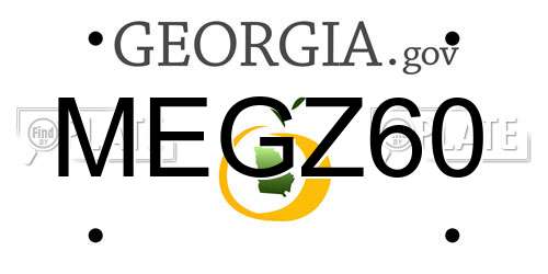 MEGZ60 Georgia License Plate