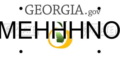 MEHHHNO Georgia License Plate