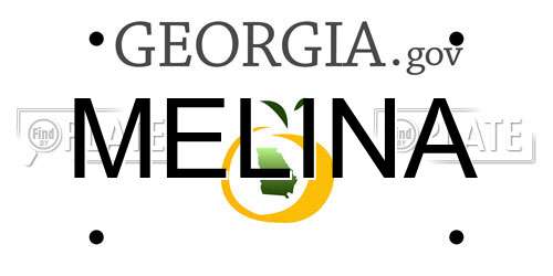 MELINA Georgia License Plate