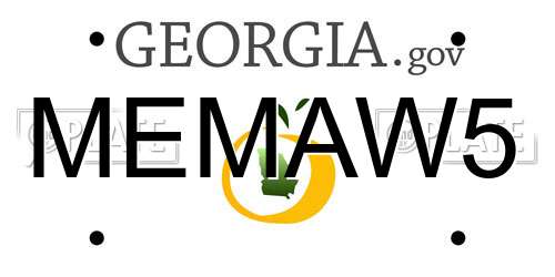MEMAW5 Georgia License Plate