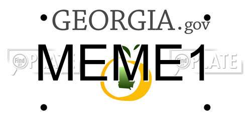 MEME1 Georgia License Plate