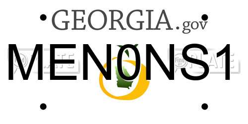 MEN0NS1 Georgia License Plate