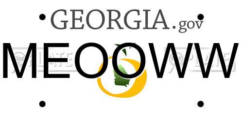MEOOWW Georgia License Plate