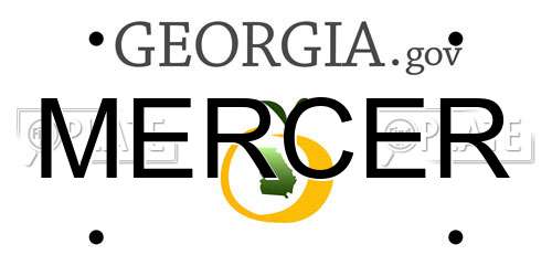 MERCER Georgia License Plate