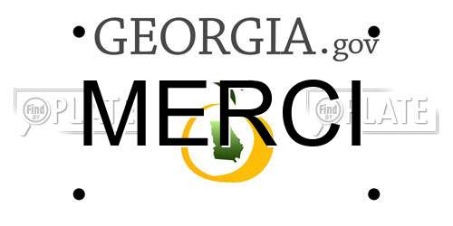 MERCI Georgia License Plate
