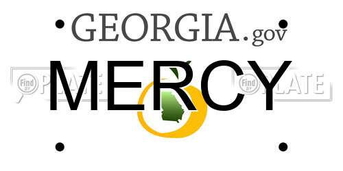 MERCY Georgia License Plate