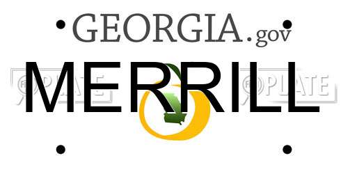 MERRILL Georgia License Plate