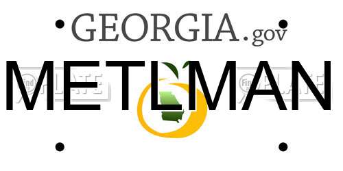 METLMAN Georgia License Plate