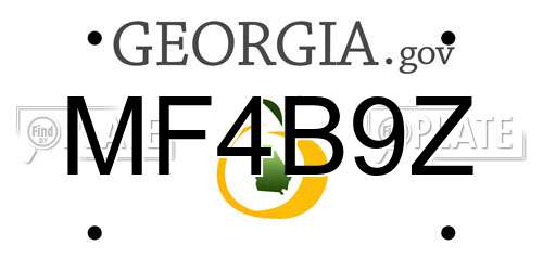 MF4B9Z Georgia License Plate
